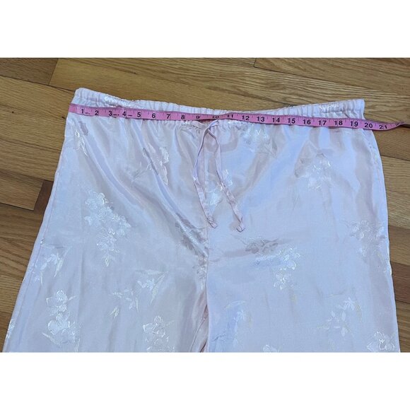 Vtg Valerie Stevens Womens Floral Satin Pajama Pants Size M Romantic Fairy Angel - Picture 5 of 12